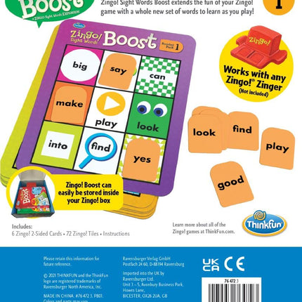 Think Fun Zingo! Sight Words Boost – Expansion Pack for Your Zingo! Game for Ages 4 and Up, Multiple (76472)