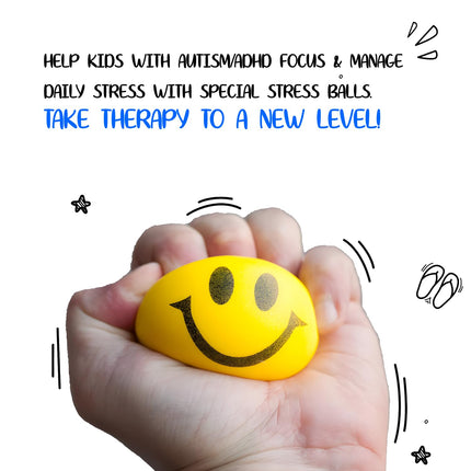 buy Be Happy! Neon Colored Smile Funny Face Stress Ball - Happy Face Squishies Stress Foam Balls for Sof in India