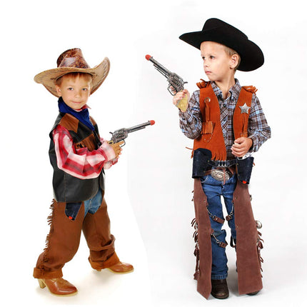 Buy Cowboy Toy Gun Holster and Belt 9 Piece Set for Kids in India.