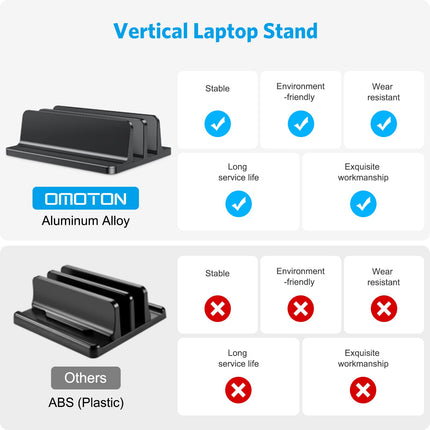 Buy OMOTON Updated Dock Version Vertical Laptop Stand, Double Desktop Stand Holder with Adjustable in India