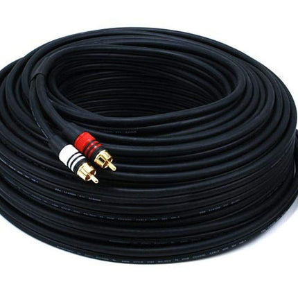 Monoprice Premium Two-Channel Audio Cable - 2 RCA Plug to 2 RCA Plug, Male to Male, 22AWG, 6 Feet, Black