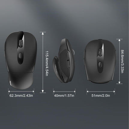 buy TECKNET Folding Wireless Mouse, 2.4G Travel Mouse with USB Receiver, Wireless Mouse for Laptop, Note in India
