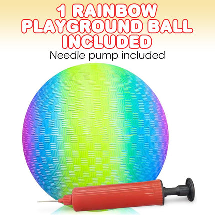 buy ArtCreativity Rainbow Playground Ball for Kids with Hand Pump, Bouncy 9 Inch Kick Ball for Backyard in India