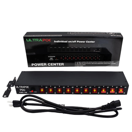 buy UltraPoE 10 Outlets 1U Rack Mount Power Strip, 100-240V/15A/1800 Joules, for Network Server Racks - Surge Protector, 6FT Power Cable, Rack Mount Power Strips with 10 Individual Switch in India