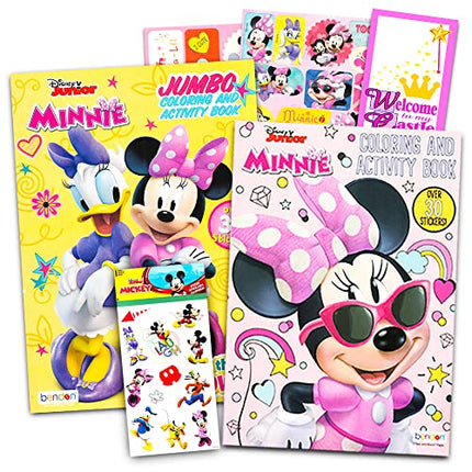 Disney Minnie Mouse Coloring Book Set with Stickers - 2 Deluxe Coloring Books and Minnie Stickers