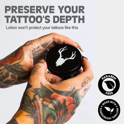 Mad Rabbit Tattoo Balm & Aftercare Cream- Color Enhancement that Revives Old Tattoos, Hydrates New Tattoos, Made With Natural Ingredients + Petroleum Free, Daily Lotion Moisturizer & Brightener