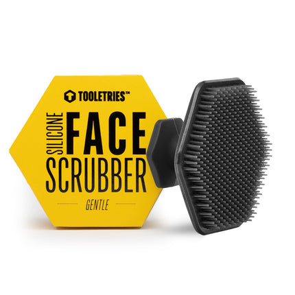 Tooletries – Silicone Face Scrubber - Gentle Exfoliator Pad & Massager - Removes Dead & Dry Skin – Invigorating Addition to Grooming Routine - Soft-Touch Shower & Bathroom Accessory - Charcoal