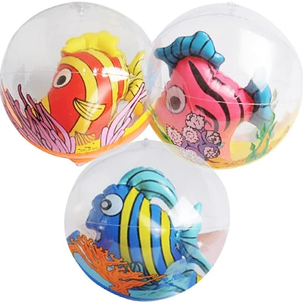 buy ArtCreativity 3D Fish Beach Balls for Kids, Set of 3, Clear Balls with Colorful Fish Inside, Inflata in India