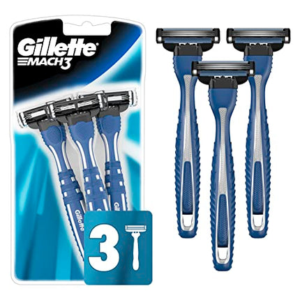 Gillette Mach3 Men's Disposable Razors, 3 Count