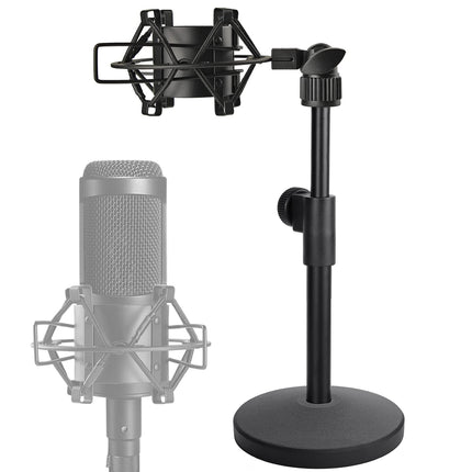 AT2020 Desktop Microphone Stand, Adjustable Table Mic Stand with Mic Shock Mount for Audio Technica AT2020 AT2020USB+ AT2035 ATR2500 Condenser Studio Microphone by Frgyee