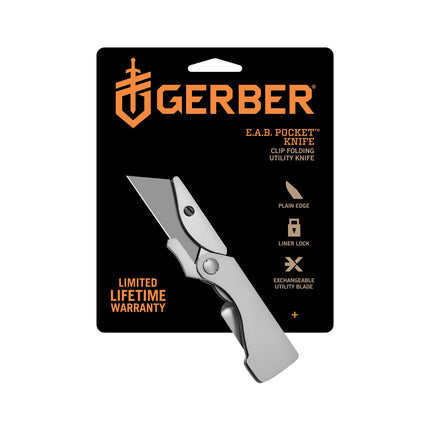Gerber Gear EAB Pocket Knife with Money Clip - 1.5" Blade Length Folding Knife - EDC Gear and Equipment - Stainless Steel