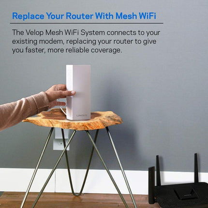 Buy Linksys Velop Mesh Home WiFi System, 4,000 Sq. ft Coverage, 40+ Devices, Speeds up to (AC2200) 2.2Gbps - WHW0302 in India.