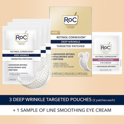 buy RoC Retinol Correxion Deep Wrinkle Non-Invasive Targeted Patches with Hyaluronic Acid + Firming Pept in india