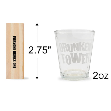 buy ArtCreativity Tumbling Tower Drinking Game with 4 Glasses & 60 Wooden Blocks in India