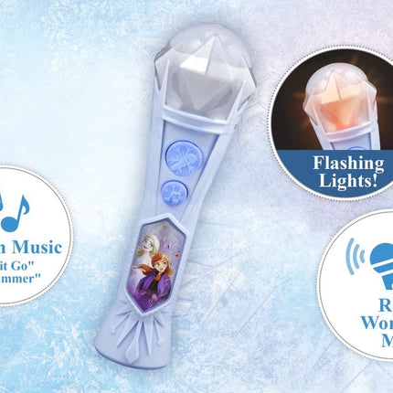 Disney Frozen Sing Along Microphone Toy For Kids With Built-In Music And Flashing Lights, Designed For Fans Of Frozen Toys