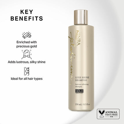 Kenra Platinum Luxe Shine Shampoo | Gold Enriched | Lustrous Silkening Shampoo | Transforms Dull And Lifeless Strands To Glamorous And Full-Bodied Hair | All Hair Types | 8.5 fl. Oz