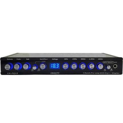 buy Gravity EQ15 1/2 Din Five Equalization Bands Car Audio Equalizer EQ Front, Rear +Master Volume Control with up to 9 Volts RMS of Output/Three Stereo RCA Output in India