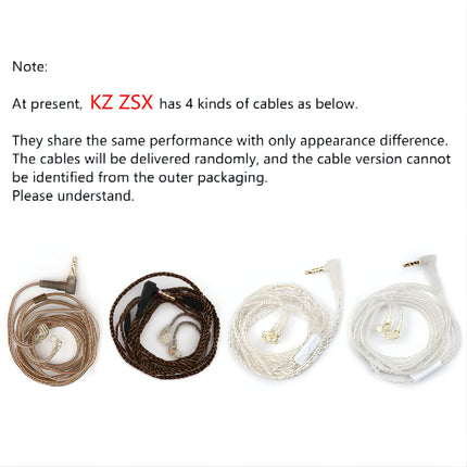 Buy Linsoul KZ ZSX 5BA+1DD 6 Driver Hybrid in-Ear HiFi Earphones with Zinc Alloy Faceplate, 0.75mm 2 Pin in India
