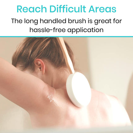 Vive Lotion Applicator for Back, Feet (17.5") - Self Washer Beauty Shower Sponge, Long Handle Cream Wand for Elderly, Women - Apply Medicine, Skin Cream, Body Wash, Sunscreen