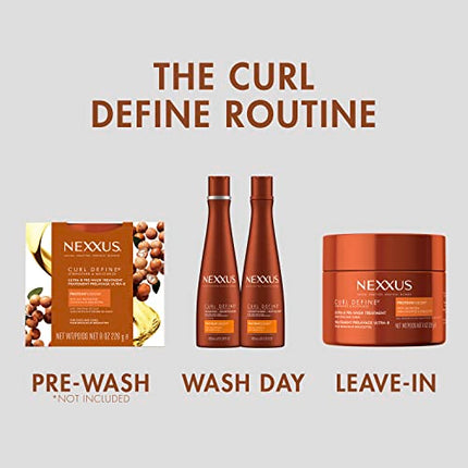Nexxus Curl Define Shampoo and Conditioner ProteinFusion 2 Count for Curly and Coily Hair Strengthening & Moisturizing Sulfate-Free Hair Products with Marula Oil 13.5 oz