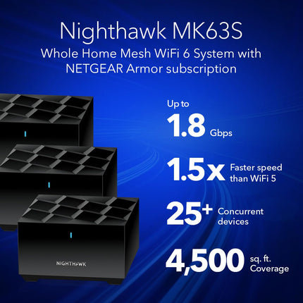 buy NETGEAR Nighthawk Advanced Whole Home Mesh WiFi 6 System (MK63S) in India