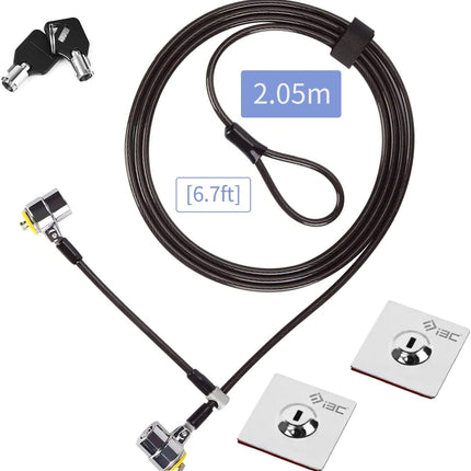 buy I3C Twin Head Laptop Security Cable Locks Keyed with Anchor Plate, Hardware Security Cable Lock Anti Theft Lock, Lock Two Devices at The Same Time, for Monitors, Laptops, MacBooks, Tablets, iPad in India