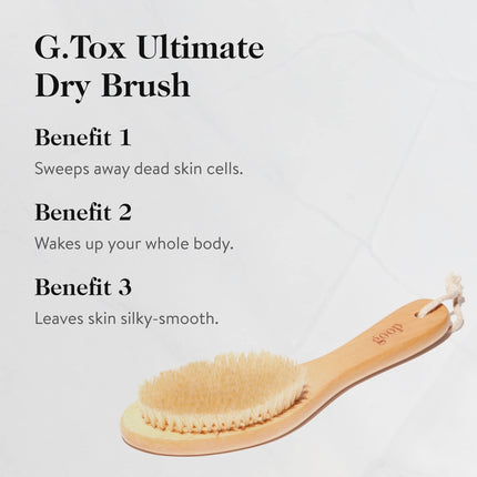 goop Beauty Dry Brush | Exfoliating & Detoxifying for Dry Skin | Wooden Brush with Natural Biodegradable Sisal Fibers | Sweeps Away Dead Skin Cells for Luminous, Smooth Skin | FSC-Certified