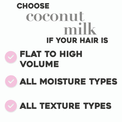 OGX Nourishing Coconut Milk Shampoo for Strong, Healthy Hair - With Coconut Oil, Egg White Protein, Sulfate & Paraben-Free - 25.4 fl oz