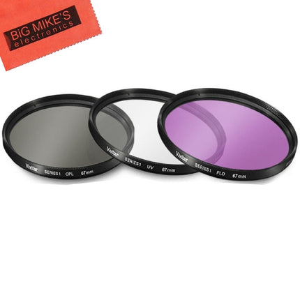 49mm 3 Piece Filter Kit (UV-CPL-FLD) for Sony 18-55mm DT E-Mount, 55-210mm, 16mm f/2.8, 20mm f/2.8 EMOUNT, 24mm f/1.8, FE 28mm f/2 Lens, 30mm f/2.8, 30mm f/3.5, 35mm f/1.8, 50mm f/1.8, 55mm f/1.8