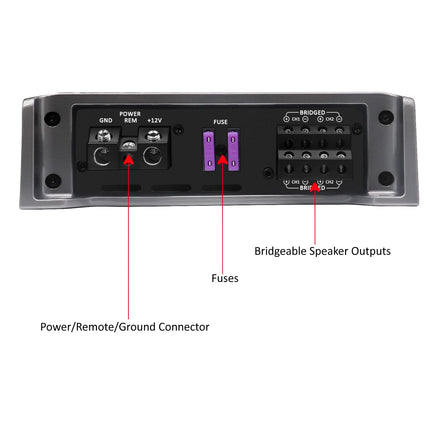 buy Recoil REA600.4 1040 Watts Full-Range Class A/B 4-Channel Car Audio Amplifier in India