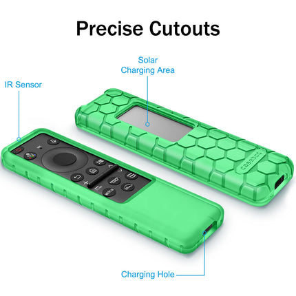 Fintie Case for Samsung Smart Solar Cell Remote 2024 2023 TM2360F / TM2361F / TM2360E / TM2361E BN59-01436A BN59-01432A BN59-01432J, Light Weight Anti Slip Shockproof Silicone Cover, Green Glow