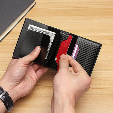 Automatic Pop-Up Card Holder With Money Pocket for Men & Women-Fashion Meets Function- Black