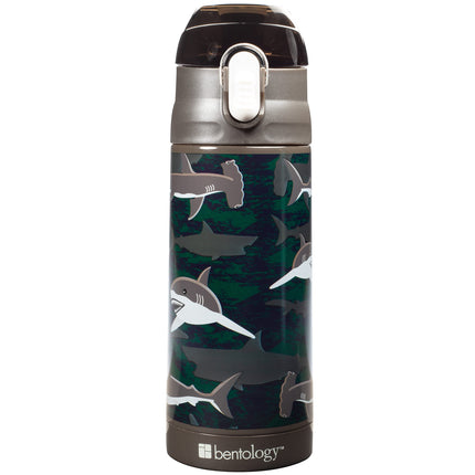 Bentology Stainless Steel Insulated 13 oz Water Bottle for Boys- Reusable Spill Proof BPA-Free, Fits in Most Lunch Boxes & Bags- Keep Drink Cold for Hours at School & Daycare- Easy to Use for Kids