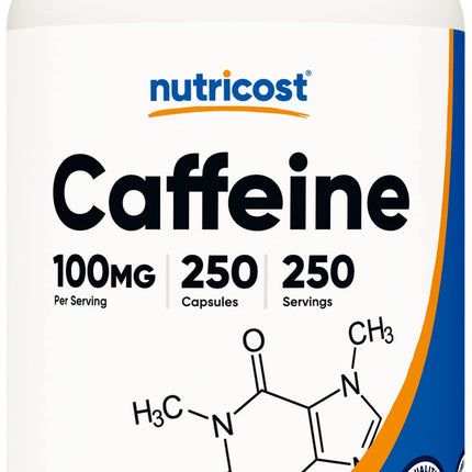 Buy Nutricost Caffeine Pills 100mg Per Serving, 250 Capsules in India