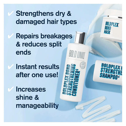 Boldplex 3, 4 & 5 Bond Restore Treatment, Shampoo & Conditioner Trio Gift Set - Hydrating Protein Formula, Strengthens Dry & Damaged Hair, Repairs Breakages & Split Ends. Vegan & Cruelty Free.