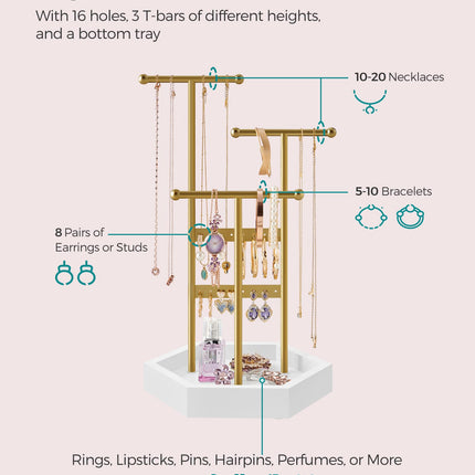 Buy SONGMICS Jewelry Holder Organizer with Metal Frame for Necklaces, Earrings, Bracelets in India