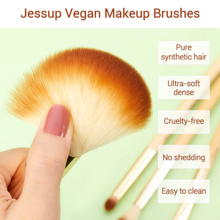Jessup Professional Bamboo Makeup Brushes, Premium Synthetic Foundation Powder Concealer Blush Highlight Eye Blending Cosmetic Brush Set 25pcs T135