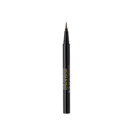 Arches & Halos Fine Bristle Tip Pen - Creamy, Buildable Formula for Shaping and Defining Eyebrows - Waterproof, Long Lasting, 24 Hour Color - Precise Bristled Applicator Tip - Natural Brown - 0.02 oz