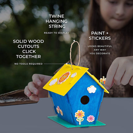 Buy Neliblu 12 DIY Wooden Birdhouses - Creative Arts and Crafts Set for Kids and Adults - Unfinished Wood in India