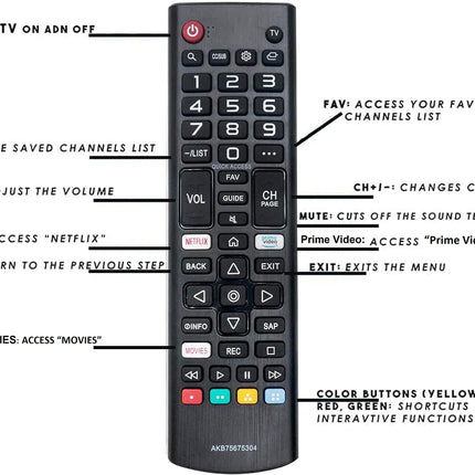 AKB75675304 Universal Remote Control for LG-TV-Remote All LG LCD LED HDTV Smart TVs