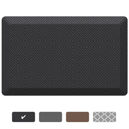Ophanie Anti Fatigue Cushioned Mat, 9/10 inch Thick, Kitchen mats for Floor, Kitchen Rugs, Waterproof,Comfort Ergonomic Standing Mat for Office, Home, Sink, 20x32 Black Non-Slip Ridged Bottom