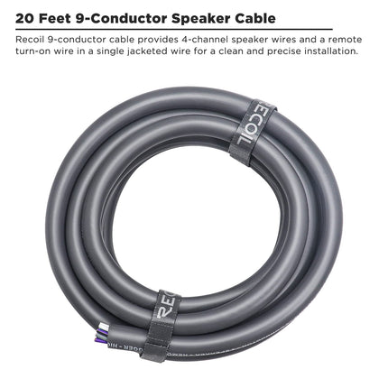 buy RECOIL 20-Feet 9-Conductor Speaker Cable, 16AWG Pure OFC, Ultra-Flex and Easy Peel Jacket, 4-Channel Speaker Wire and Remote Wire in India