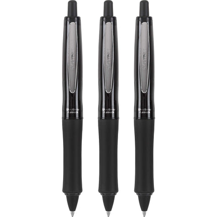 PILOT Dr. Grip FullBlack Refillable & Retractable Ballpoint Pen, Medium Point, Black Ink, 3-Pack (14634)