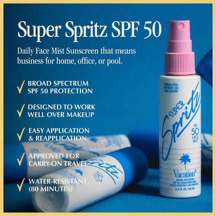 Buy Vacation Super Spritz SPF 50 Sunscreen Face Mist + Air Freshener Bundle in India.