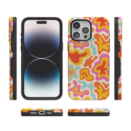 Casely iPhone 15 Pro Max Case | Tropical Color Splash | Abstract Retro Girly | Bold Case | Compatible with MagSafe and Action Button