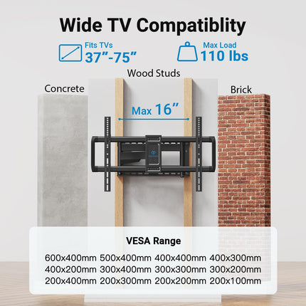 Buy PERLESMITH Full Motion TV Wall Mount for 37-75 inch TVs in India.