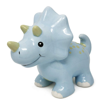Hapinest Ceramic Dinosaur Piggy Bank for Boys, Triceratops | Nursery Decor and Gifts