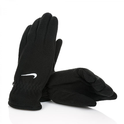 Nike Fleece Gloves (Black/White,Large)