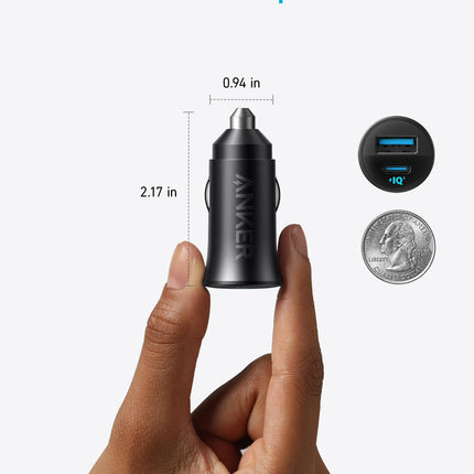 Anker USB-C Car Charger, 30W 2-Port Type-C Car Adapter, iPhone Car Charger with PowerIQ 3.0, for iPhone 15/14/13/12 Series, Samsung Galaxy S23/S22/S21 Series, iPad Pro, AirPods, and More