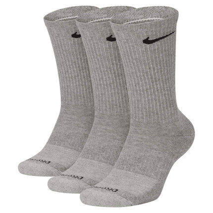 Nike Men Everyday Plus Cushion Crew 3 Pack Socks Dark Grey Heather SX6888-063 (Large)